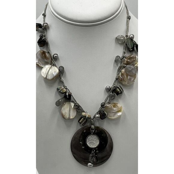 Silpada Sterling Silver Pretty Mother of Pearl Shell Boardwalk Necklace N2098 - Picture 14 of 14